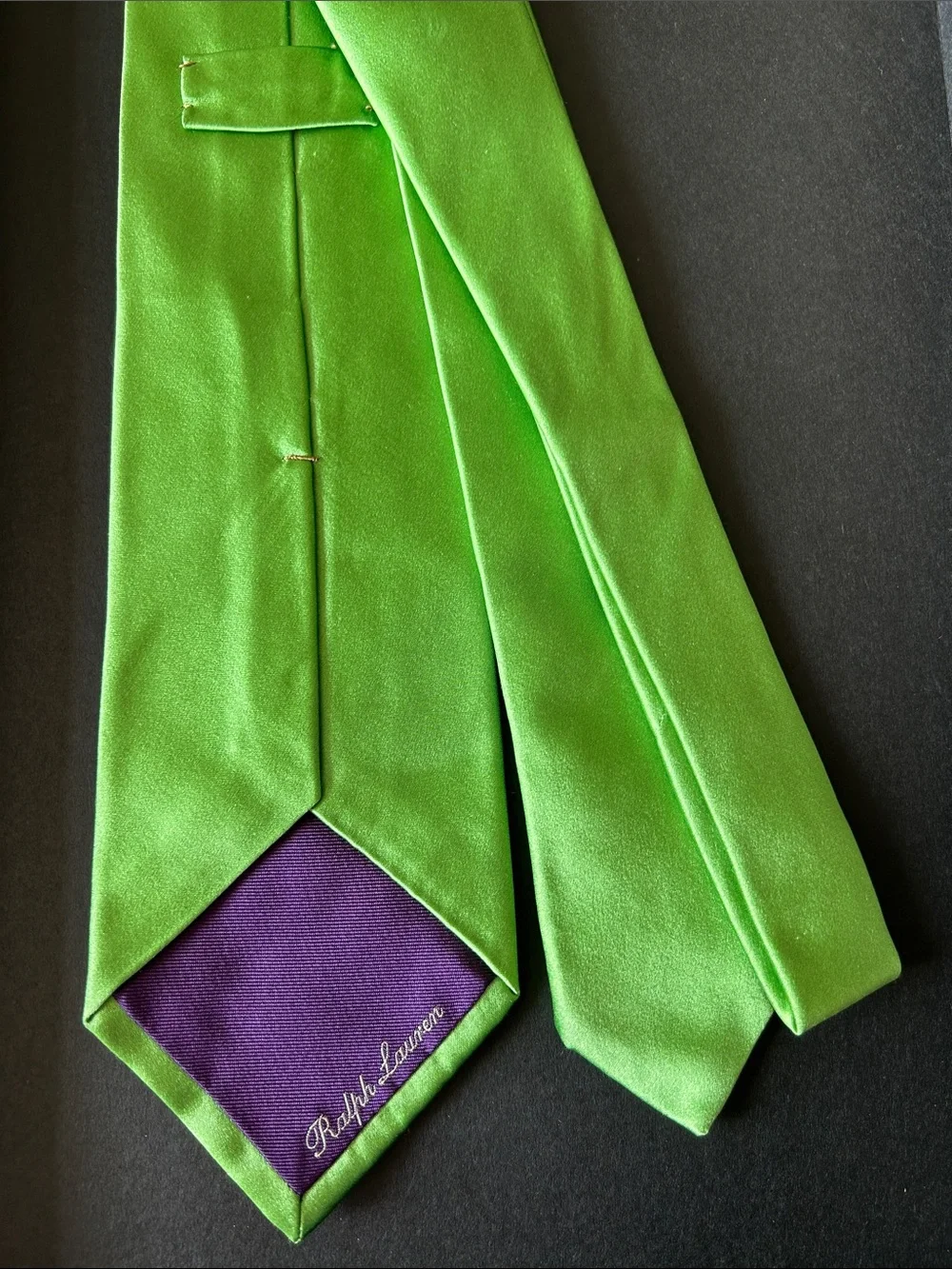 Ralph Lauren Purple Label Bright Green Satin Tie